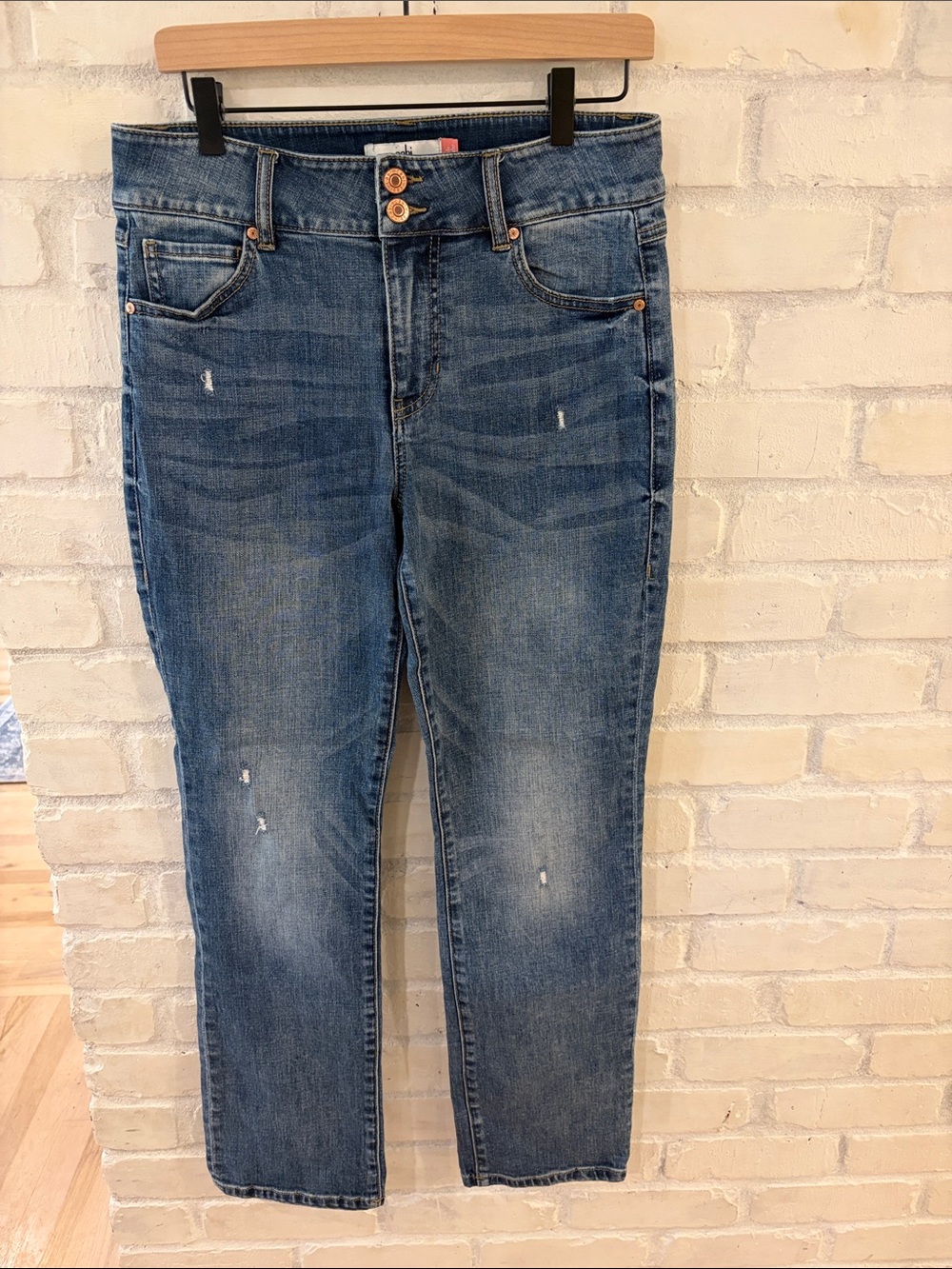 CAbi Women's Cinch Straight Leg Jeans in Classic Blue